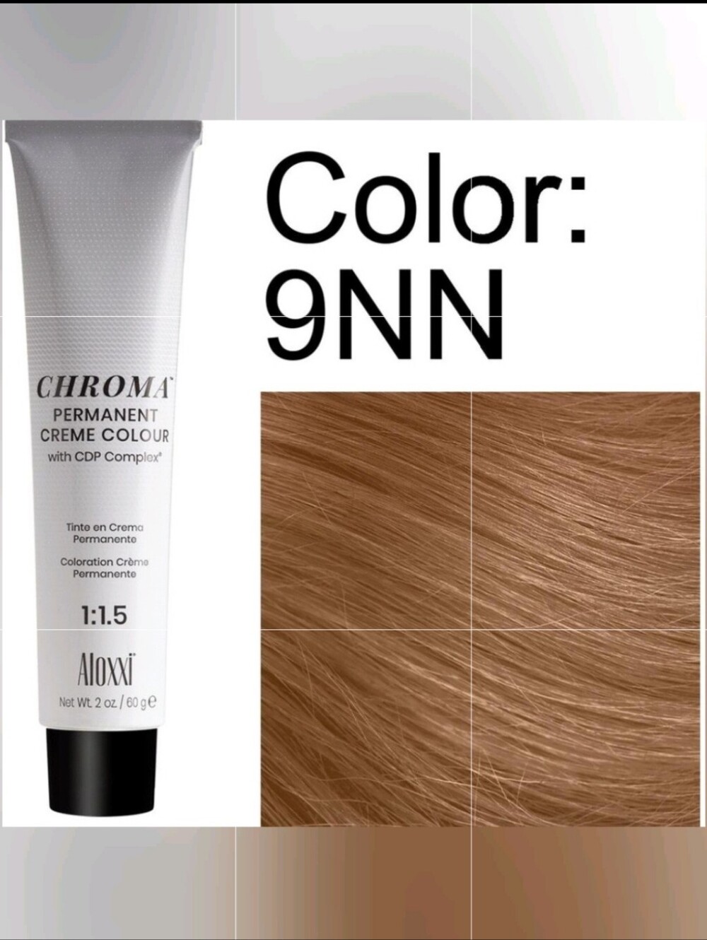 New Aloxxi Chroma Creme Colour 9NN Very Light Intense Blonde Size 2 fl oz each